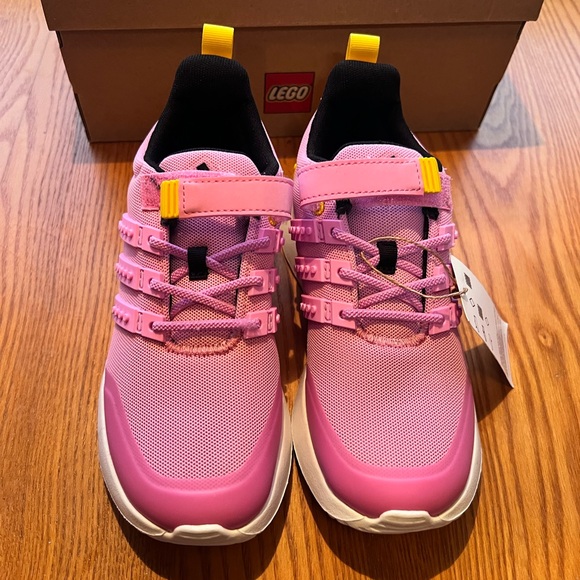 NEW IN BOX Adidas Lego tennis shoes. Pink, yellow, white LEGO shoes - Picture 2 of 5